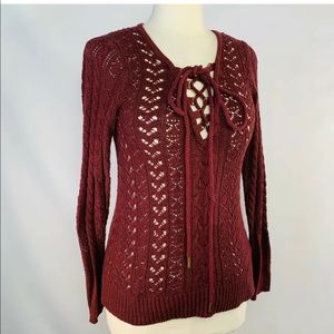 Free People Lace Up Sweater